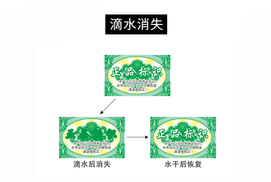 廣州防偽標簽制作,滴水消失防偽標簽